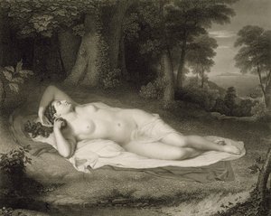 Ariadne, gegraveerd door Asher Brown Durand door John after Vanderlyn